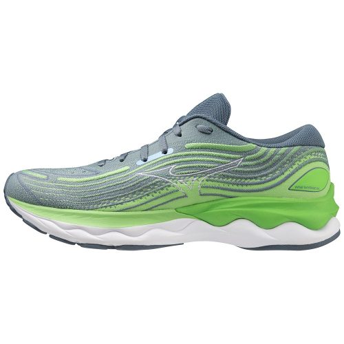 Mizuno Wave Skyrise 4 férfi neutrális futócipő – Cameo Green/China Blue/909 C