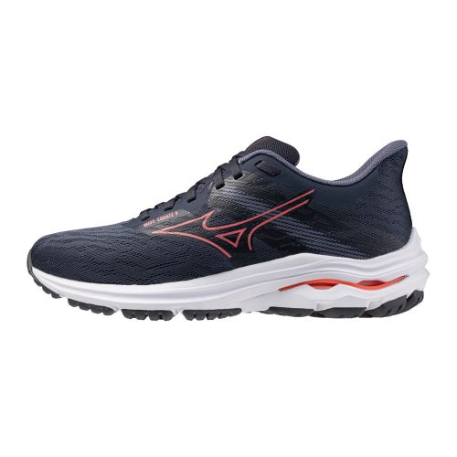 Mizuno Wave Equate 9 női stabil futócipő – Odyssey Gray/Striking Coral/Blue Granite