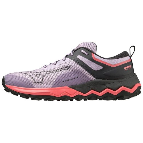 Mizuno Wave Ibuki 4 női terepfutócipő – Pastel Lilac/Black Oyster/Sun Kissed Coral